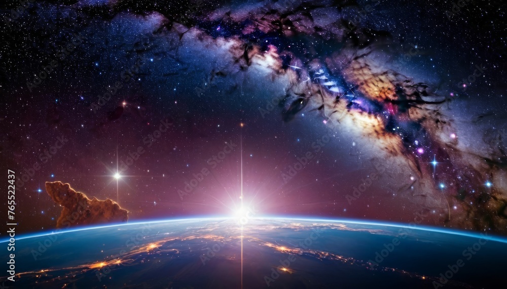 Obraz premium Stunning realistic wallpaper of a deep space starry astrophotography universe cosmos space background