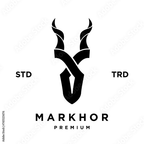 Markhor head animal logo design inspiration
