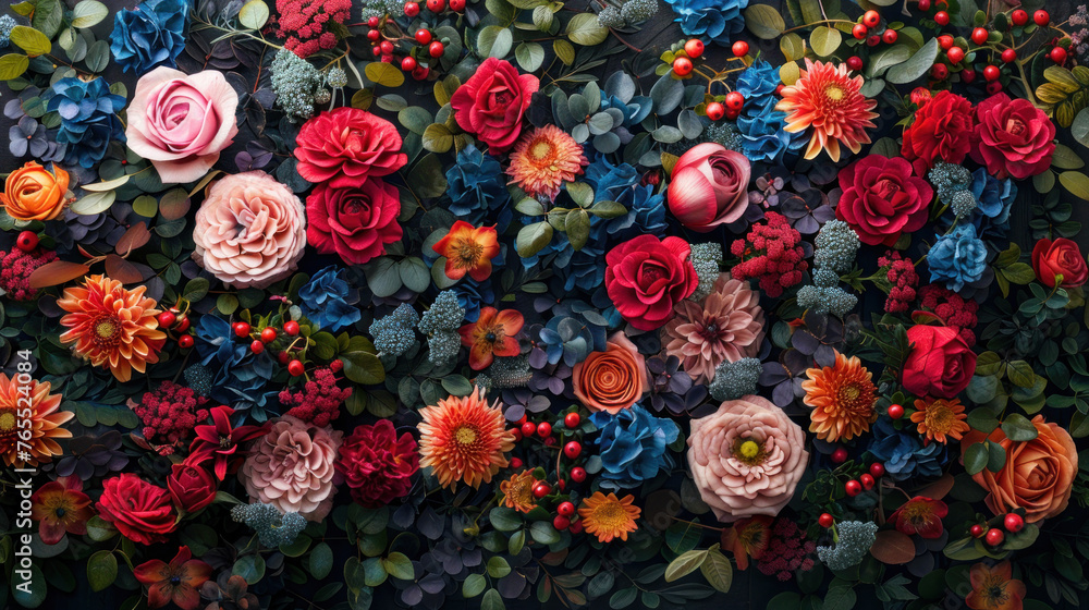 Explore the trend of in-your-face florals, perfect for dynamic photo backdrops.