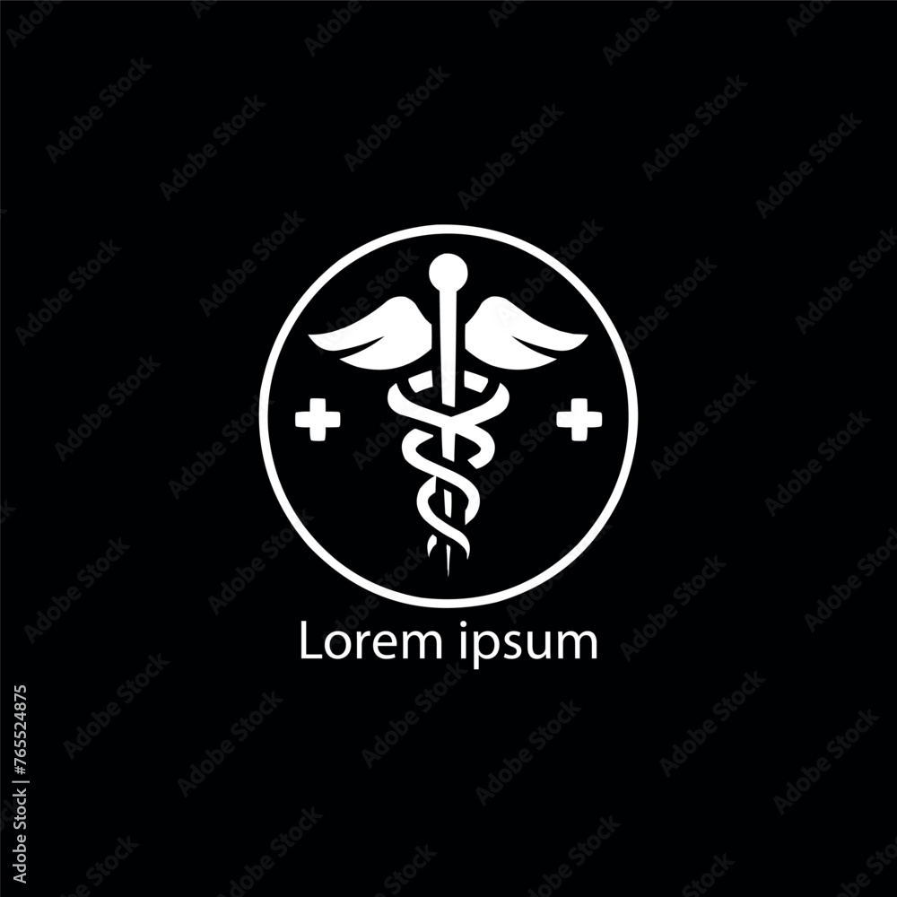 Caduceus symbol made using bird wings and poisonous snakes, healthcare conceptual vector illustration Caduceus symbol made using bird wings and poisonous snakes, healthcare conceptual vector illustration