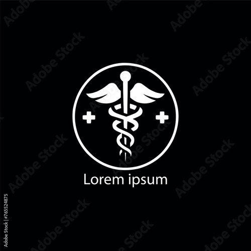Caduceus symbol made using bird wings and poisonous snakes, healthcare conceptual vector illustration