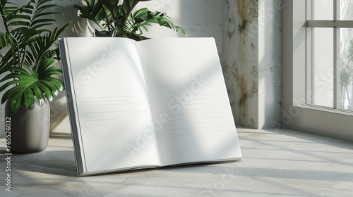 book on the wall, Open book isolated on black, Blank open magazine or brochure mockup, Flyer single Page mockup , Blank Square Brochure Mockup, magazine brochure Catalog mockup, rendering design