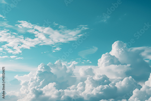 Blue sky background with white clouds.AI generated