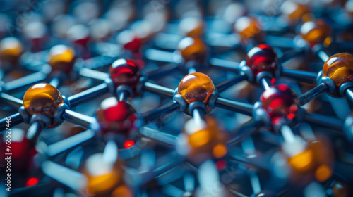 Close-up abstract image depicting the intricate structure of graphene, showcasing a network of atoms and bonds.