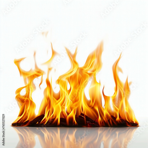 Image of a hot orange flame on a white background.