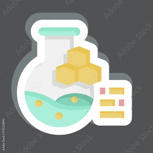 Sticker Chemicals. related to Nuclear symbol. simple design editable. simple illustration