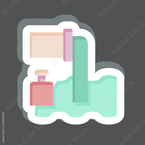 Sticker Sewage Pipe. related to Nuclear symbol. simple design editable. simple illustration