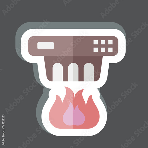 Sticker Smoke Detector. related to Nuclear symbol. simple design editable. simple illustration