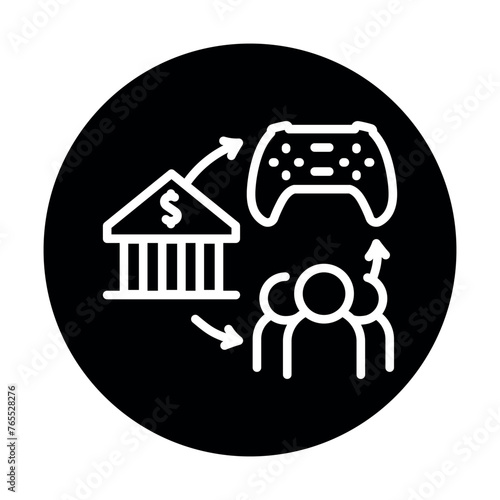 Gamefi ecosystem color line icon. Digital crypto art.