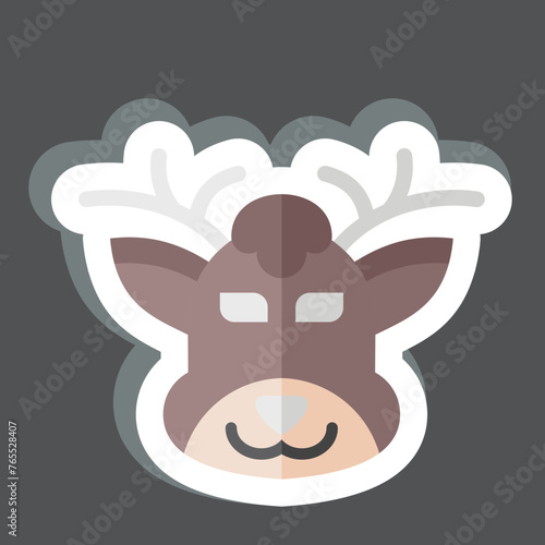 Sticker Deer. related to Animal symbol. simple design editable. simple illustration