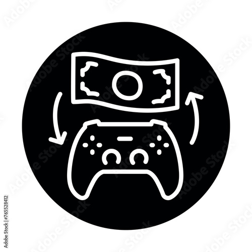 Gamefi exchange color line icon. Digital crypto art.