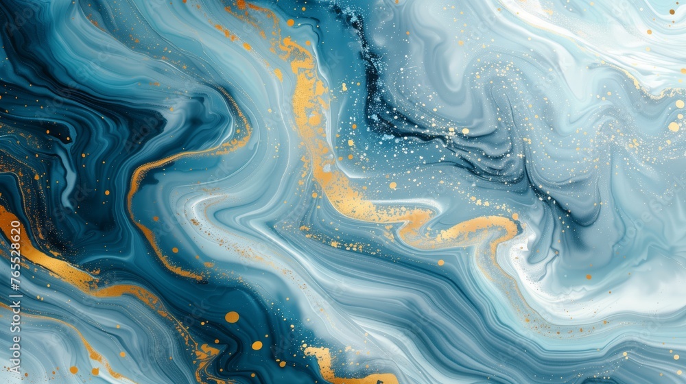 Obraz premium light blue and gold marble background.
