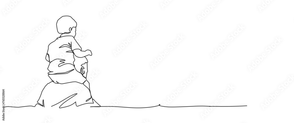 Fathers day icon in line art style. Fathers day symbol. Fathers day icon for background. Father with daughter and son in the garden. Fathers day icon in line art style. Fathers day symbol. Fathers day icon for background. Father with daughter and son in the garden.