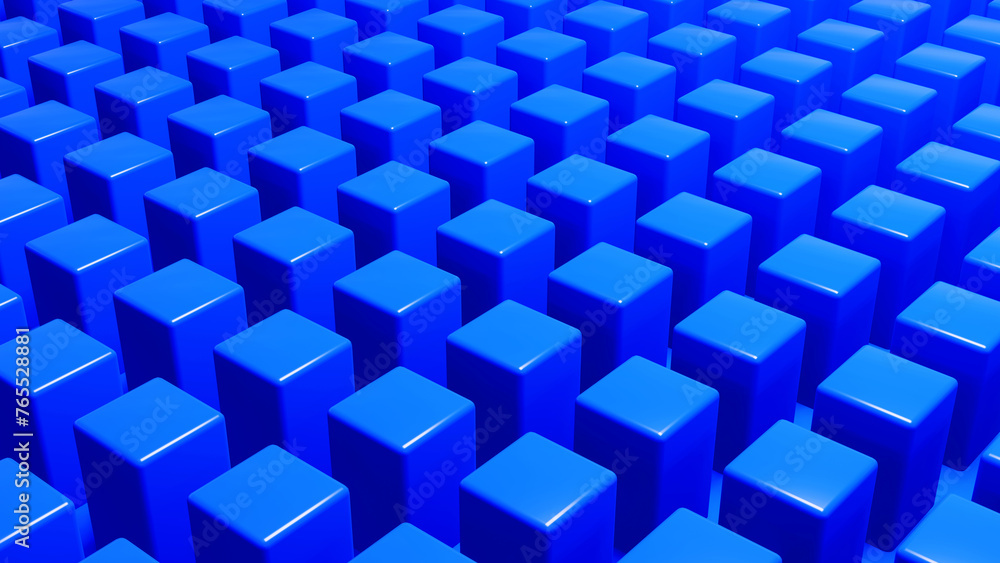 Blue cuboid geometric background, perspective pattern wallpaper 3d illustration. Blue cuboid geometric background, perspective pattern wallpaper 3d illustration.