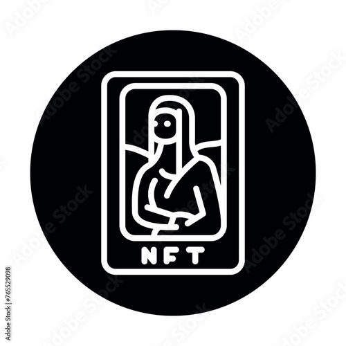 Nft art color line icon. Digital crypto art.