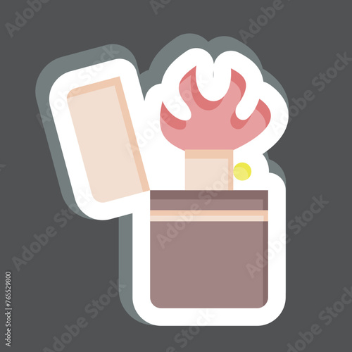 Sticker Pyromania. related to Addiction Dictionary symbol. simple design editable. simple illustration