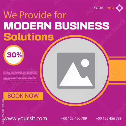 banner new social media post design in pink and yellow color full design 
