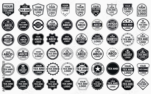Vintage quality badges. Retro vintage badges and labels vector design photo