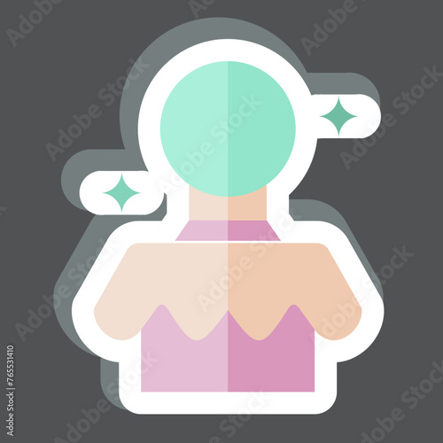 Sticker Magic Ball. related to Amusement Park symbol. glyph style. simple design editable. simple illustration