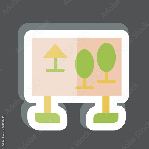Sticker Map. related to Amusement Park symbol. glyph style. simple design editable. simple illustration