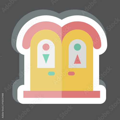 Sticker Public Toilet. related to Amusement Park symbol. glyph style. simple design editable. simple illustration