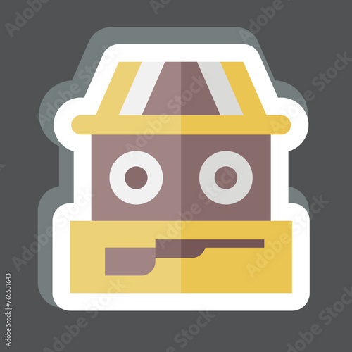 Sticker Shooting. related to Amusement Park symbol. glyph style. simple design editable. simple illustration