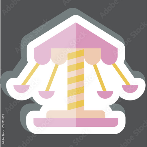Sticker Spinning Swing. related to Amusement Park symbol. glyph style. simple design editable. simple illustration