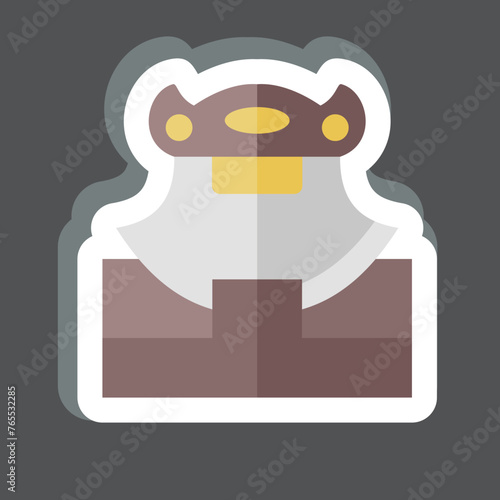 Sticker Ulu Blade. related to Alaska symbol. simple design editable. simple illustration