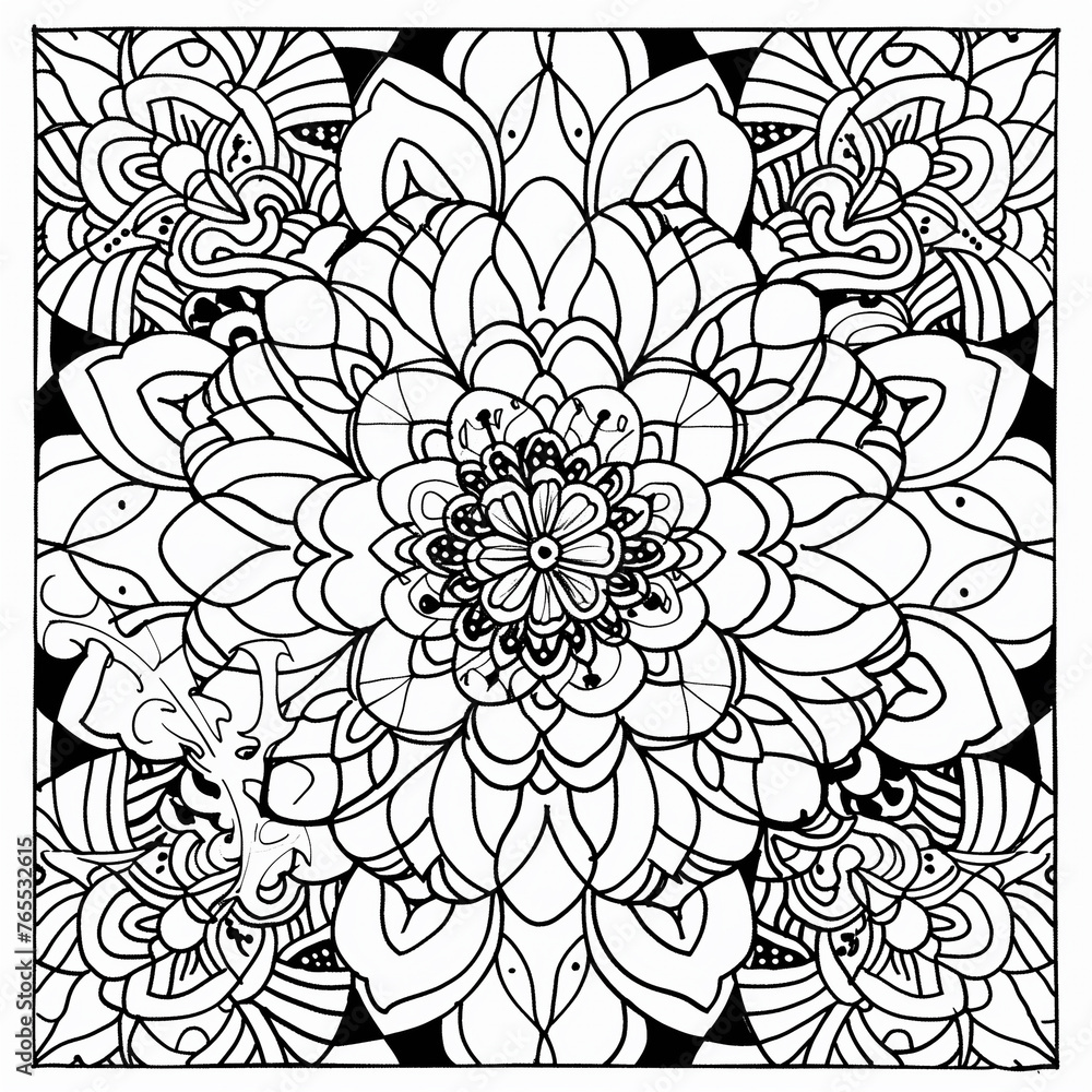 Adult colouring book page Adult colouring book page