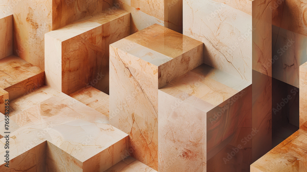 Soft pastel blocks stack in a serene, minimalist architectural form. Soft pastel blocks stack in a serene, minimalist architectural form.