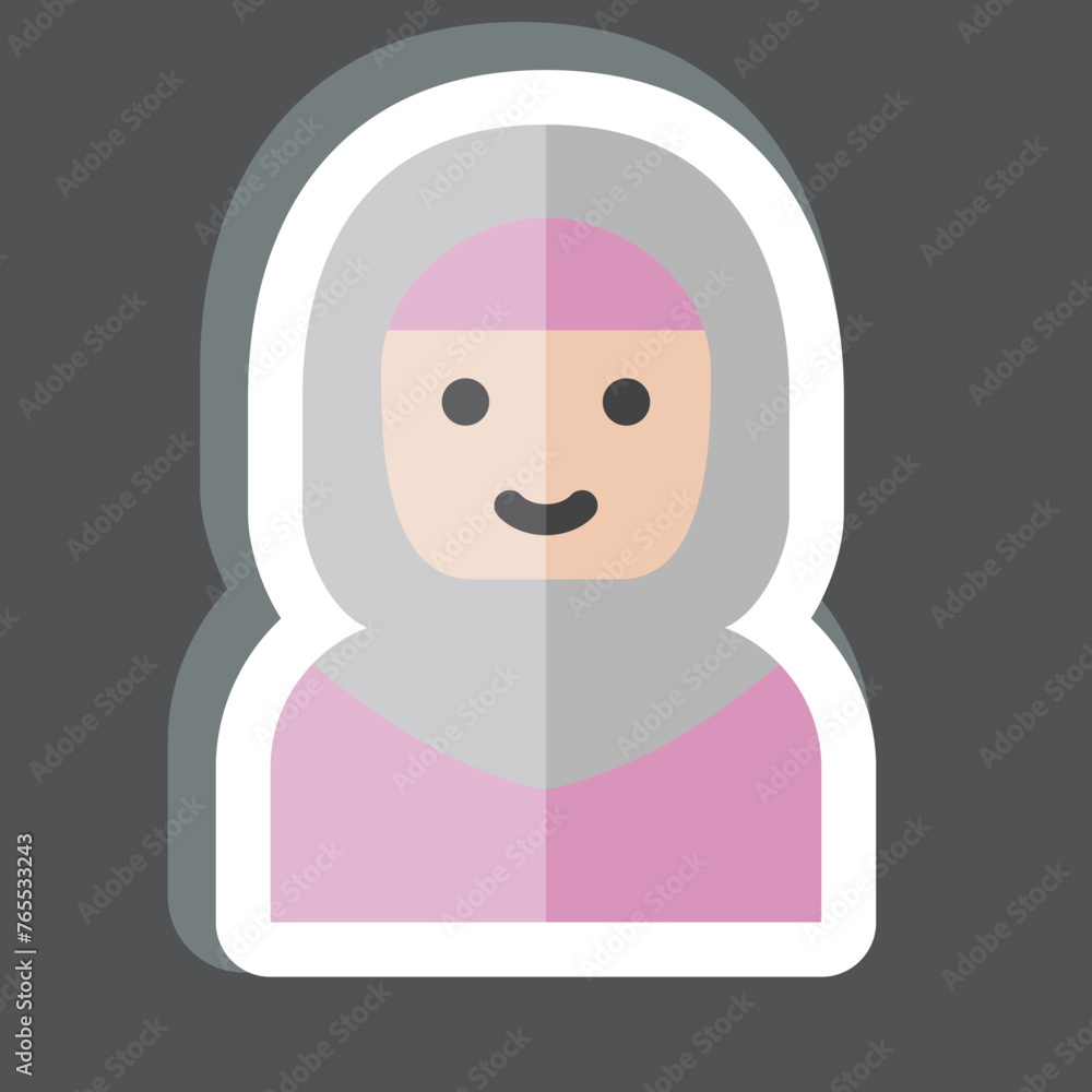 Fototapeta premium Sticker Arab Women. related to Saudi Arabia symbol. simple design editable. simple illustration