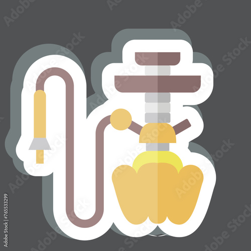 Sticker Hookah. related to Saudi Arabia symbol. simple design editable. simple illustration