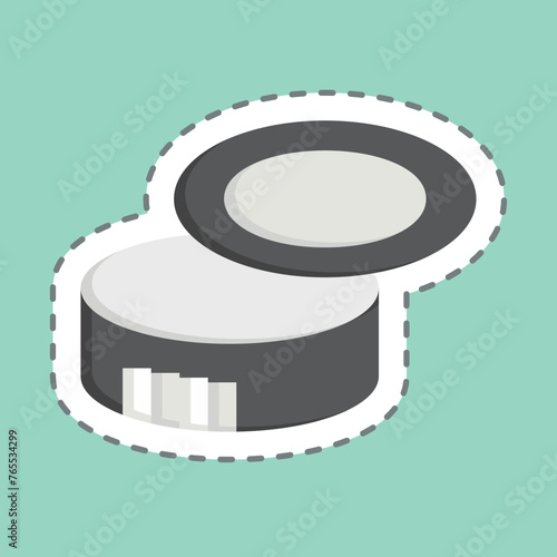 Sticker line cut Can Opener. related to Camping symbol. simple design editable. simple illustration