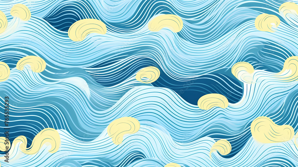 Wavy and swirl brush strokes seamless pattern Wavy and swirl brush strokes seamless pattern