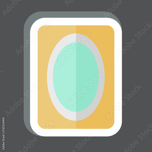 Sticker Mirror. related to Bathroom symbol. simple design editable. simple illustration