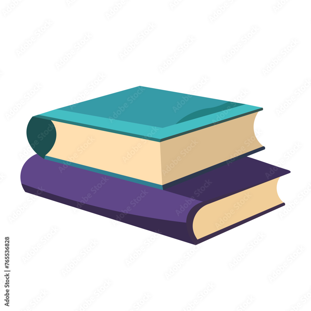Two books stacked vector illustration isolated on white background Two books stacked vector illustration isolated on white background
