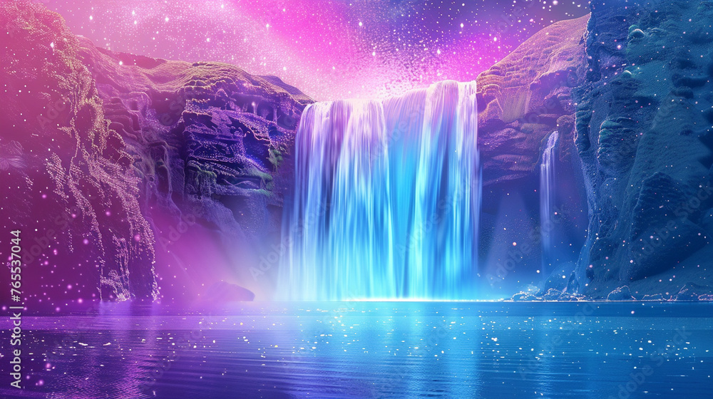 Abstract background with rainbow color waterfall. Generate Ai Abstract background with rainbow color waterfall. Generate Ai