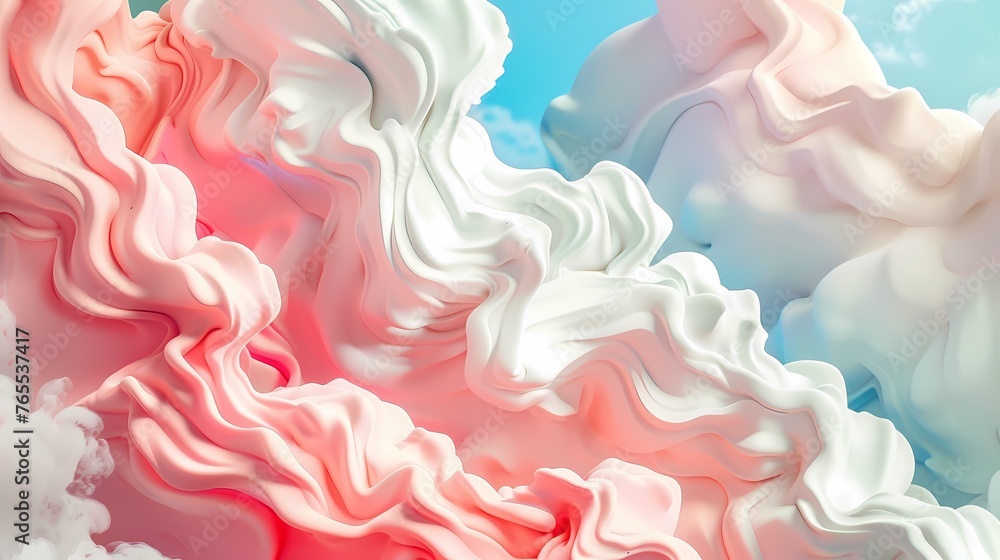Ethereal Mashmallow Clouds. A Fluid Artistic Expression