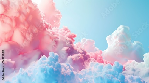 Mashmallow Clouds. Dream Sky Background