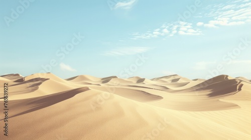 Desert only sand. Extreme heat everywhere. Generative AI