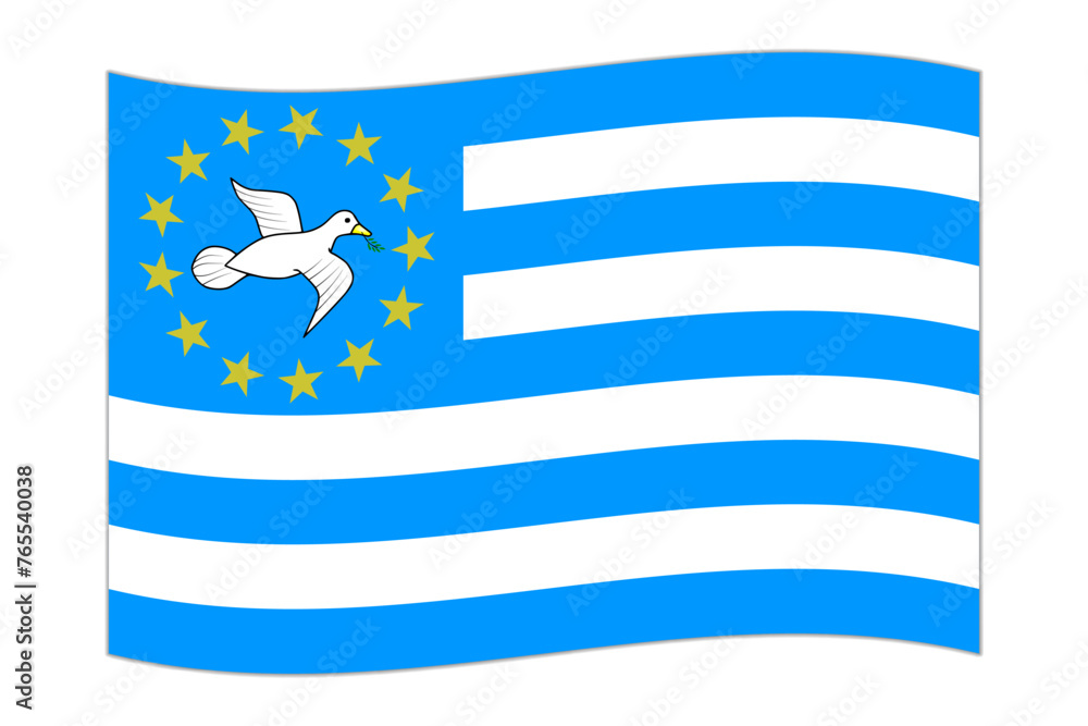 Obraz premium Waving flag of the country Federal Republic of Southern Cameroons. Vector illustration.