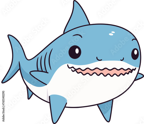 Silent Majesty Striking Shark Vector Illustration