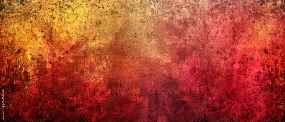 Red, yellow, and red-hued pattern on bottom half of grungy image Red, yellow, and red-hued pattern on bottom half of grungy image