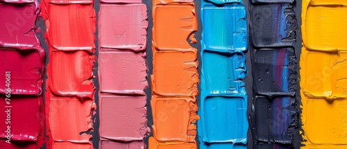  Rainbow-colored paint on building exterior, using varied hues