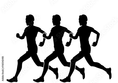 Silueta negra de atleta en fondo blanco.