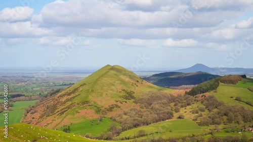 A panning landscape timelapse video of the Shropshire Countryside in the UK with clouds moving photo