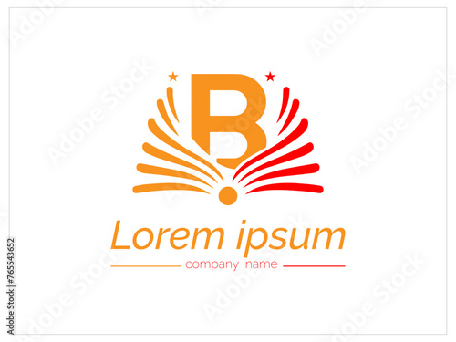 Flat book logo template collection,book logo with slogan,Flat book logo Modern book logo collection,