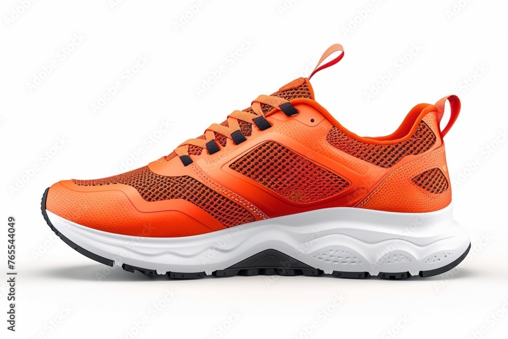 Realistic sport running shoe for training and fitness on white backgroundtrendy sneakersvector illustration