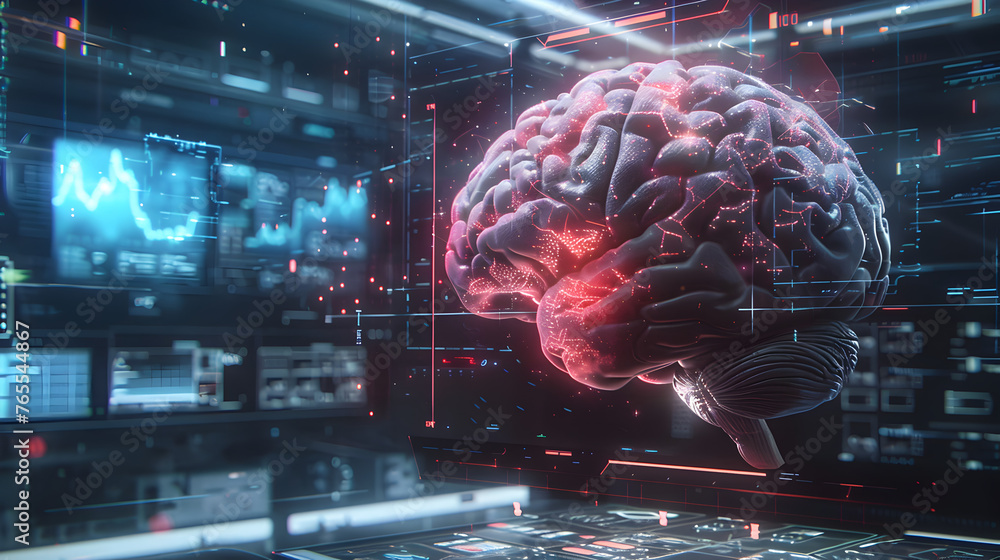 Creative detailed MRI scan image of a brain with epilepsy, showcasing the areas of abnormal electrical activity. Creative detailed MRI scan image of a brain with epilepsy, showcasing the areas of abnormal electrical activity.