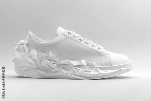 white shoes on white background
